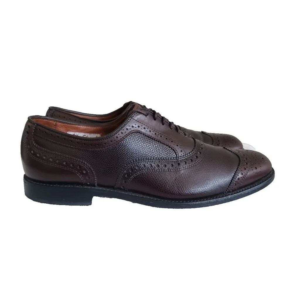 Allen Edmonds Hamptons 6621 Wingtip Oxfords Sz10.5 B Brown Burnished Calf Great